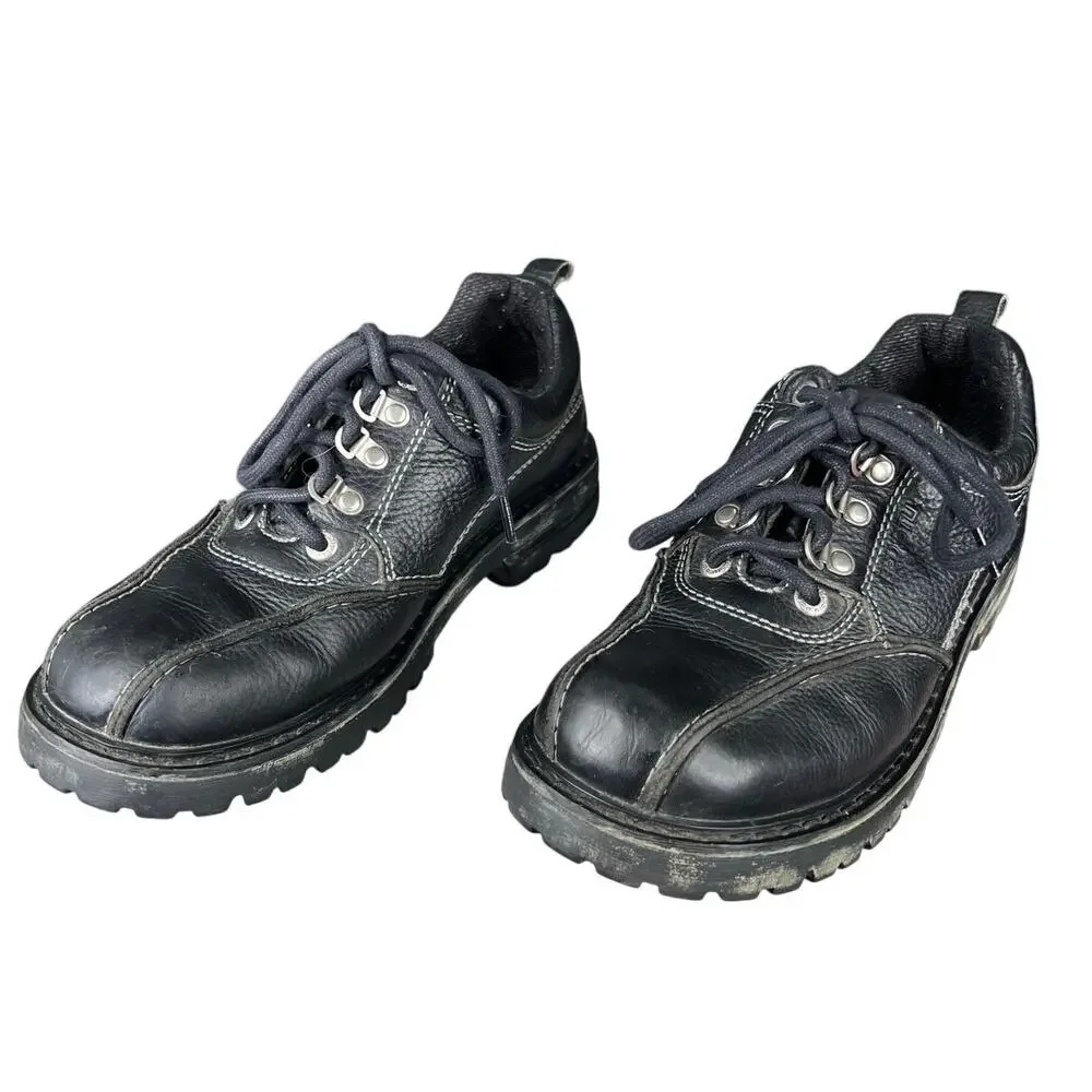 Vintage Bed Stu Men’s Next Step Chunky Lug Sole Black Leather Oxfords Size US 10